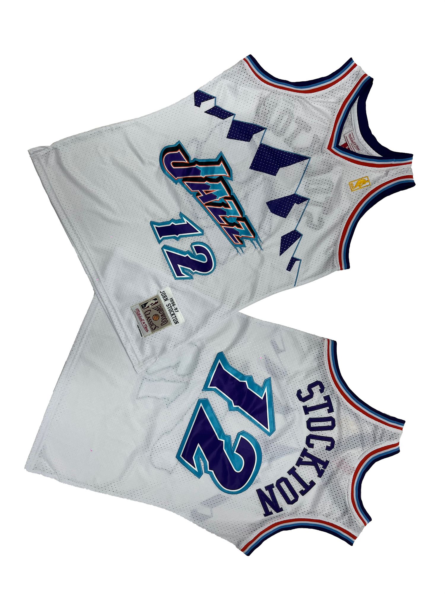 Men Utah Jazz #12 Stockton White Throwback NBA Jersey->portland trail blazers->NBA Jersey
